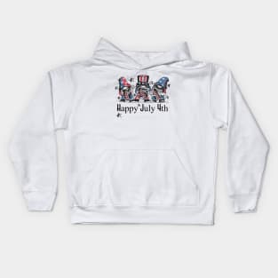 July 4th USA Gnomes Kids Hoodie